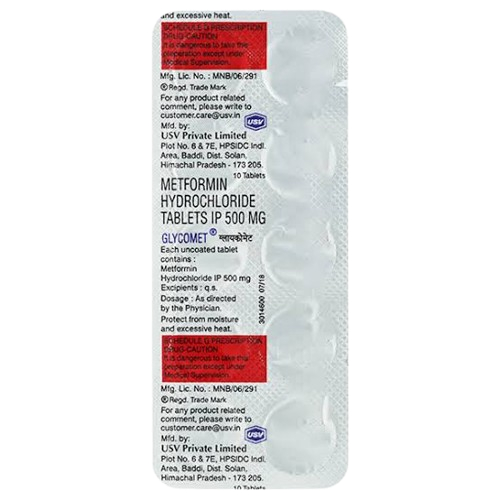 Glycomet 500mg Tablet 10's