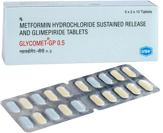 Glycomet GP 0.5mg Tablet 10's